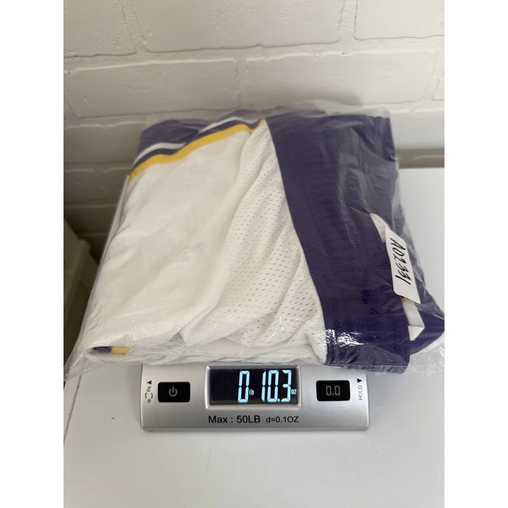 Los Angeles Lakers Shorts Men 48R 3XL White Purple NBA Basketball Nike VaporKnit